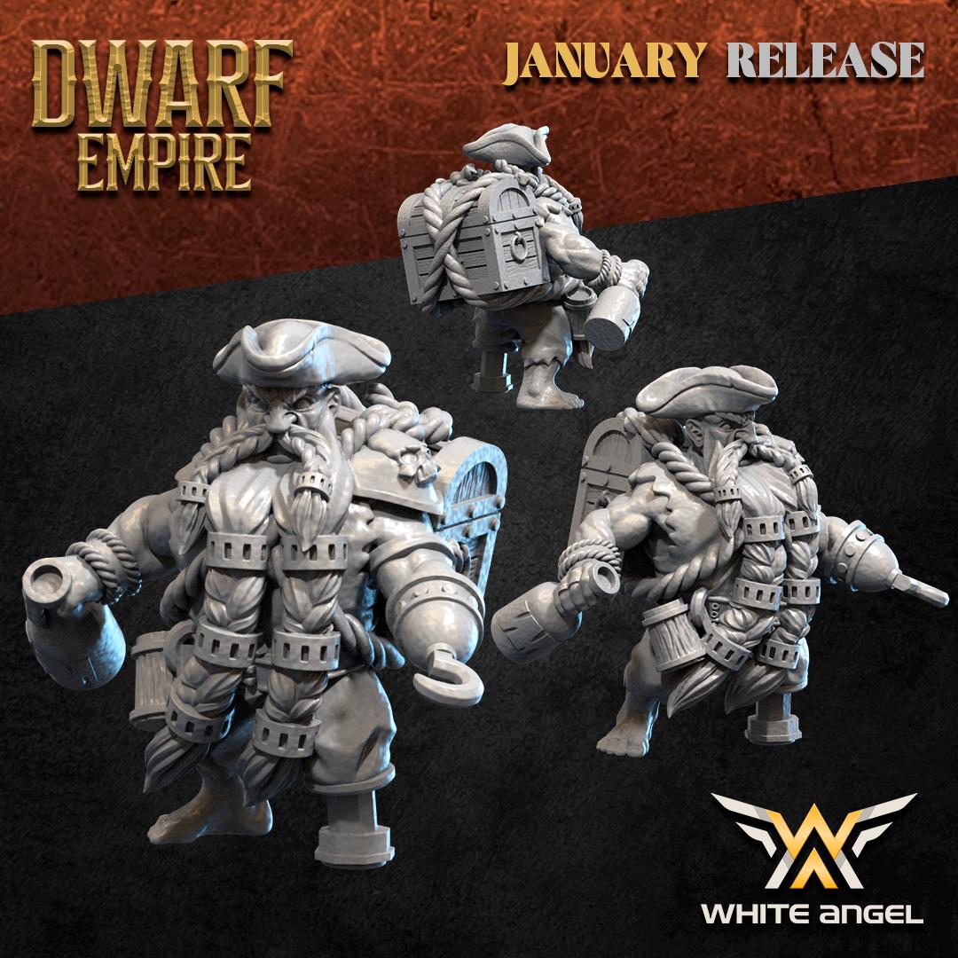 Dwarf Pirate, Dwarf Empire, White Angel Miniatures