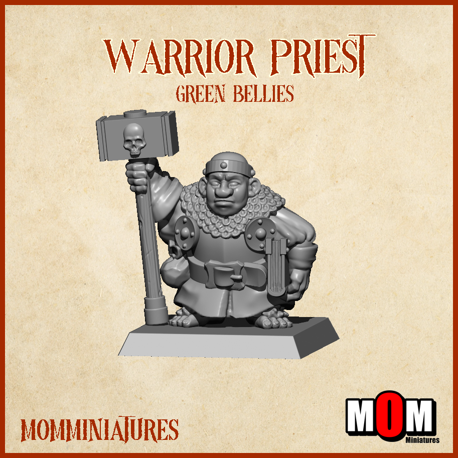 Warrior Priest 1, Green Bellies - MoM Miniatures
