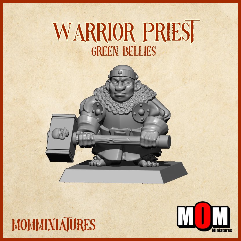 Warrior Priest 2, Green Bellies - MoM Miniatures