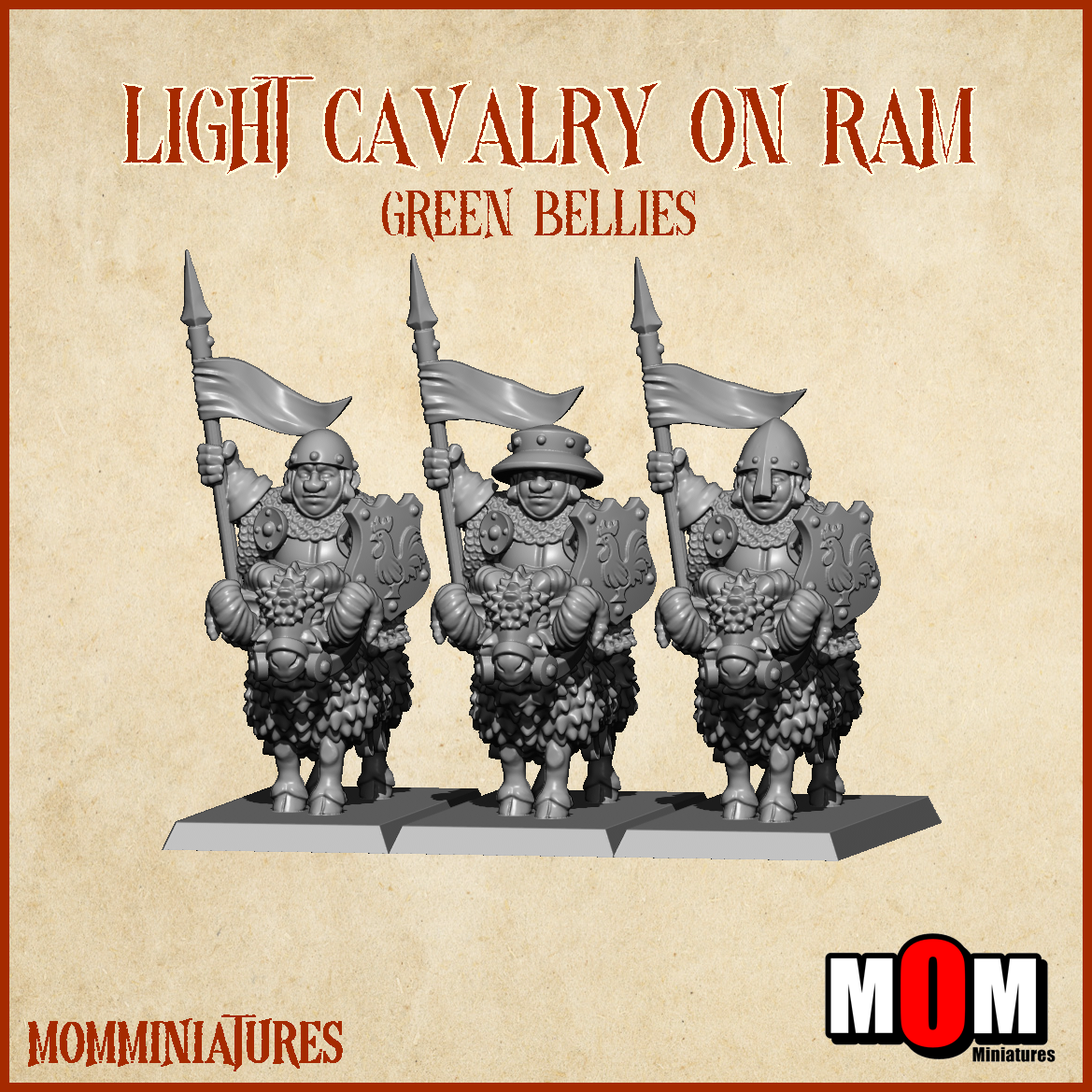 Light Cavalry on Rams, Green Bellies - MoM Miniatures - Image 6