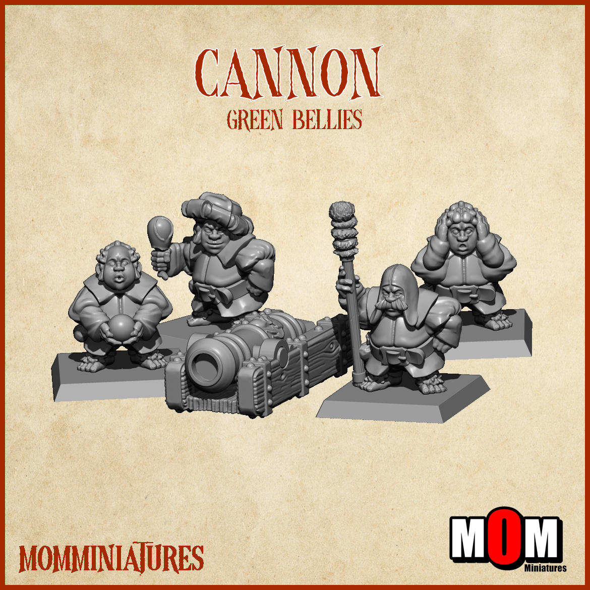 Cannon, Green Bellies - MoM Miniatures