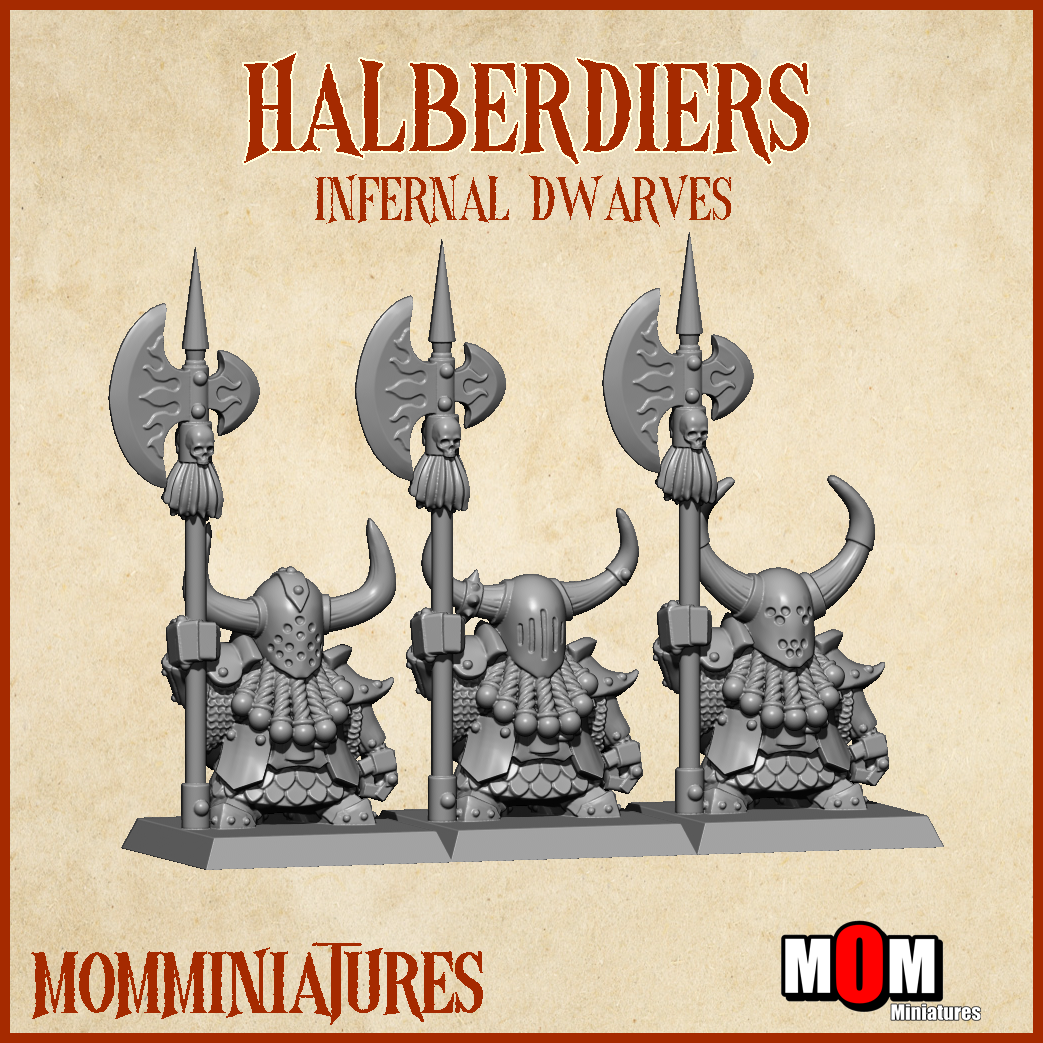 Infernal Dwarves Halberdiers, Old Infernal Dwarves - MoM Miniatures - Image 5