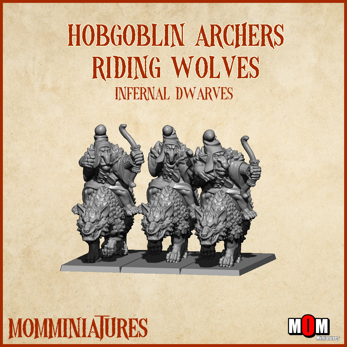 Hobgoblin Archers riding wolves, Old Infernal Dwarves - MoM Miniatures - Image 5