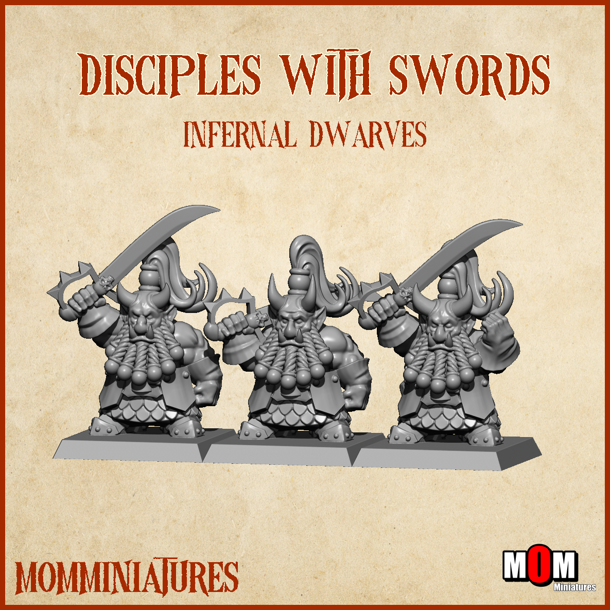 Disciples with Swords, Old Infernal Dwarves - MoM Miniatures - Image 6
