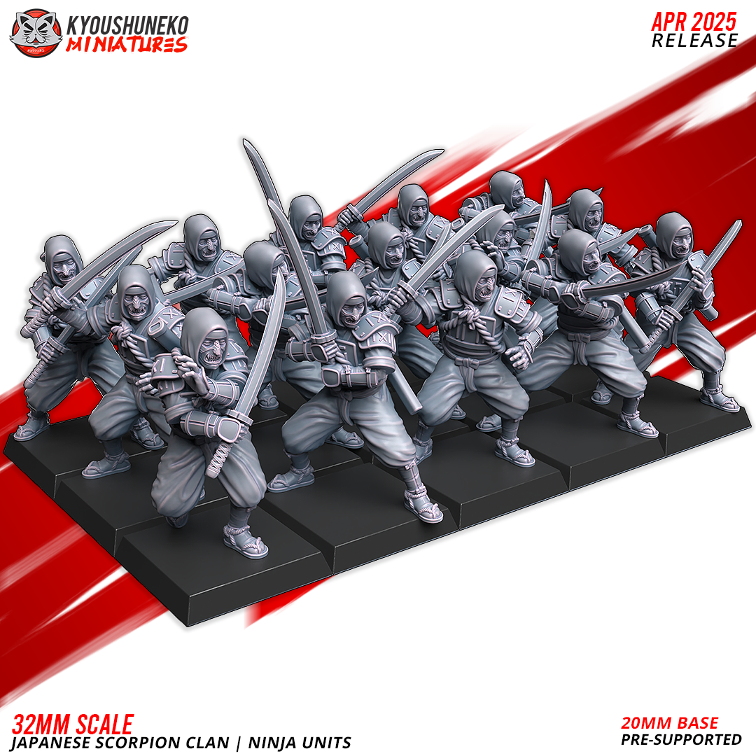Ninja Units, Japanese Scorpion Clan, Kyoushuneko Miniatures