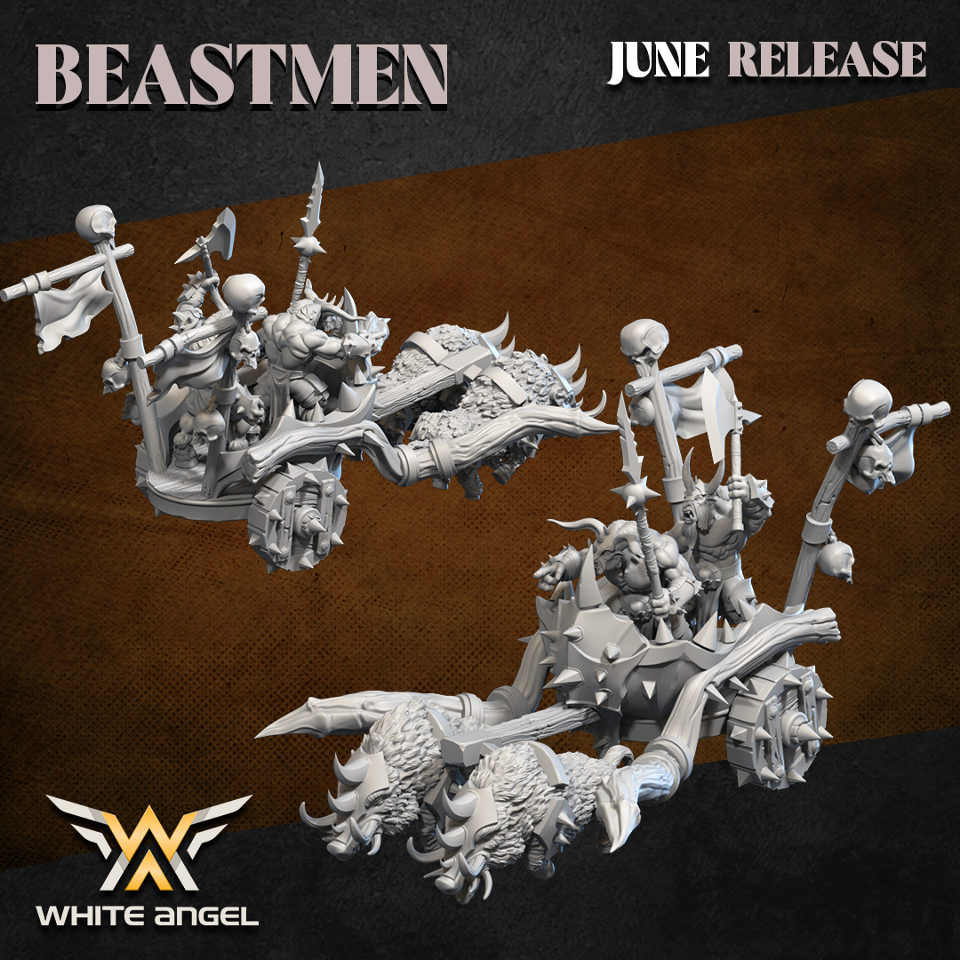 Beast Boar Chariot, Beastmen - White Angel Miniatures - Image 2
