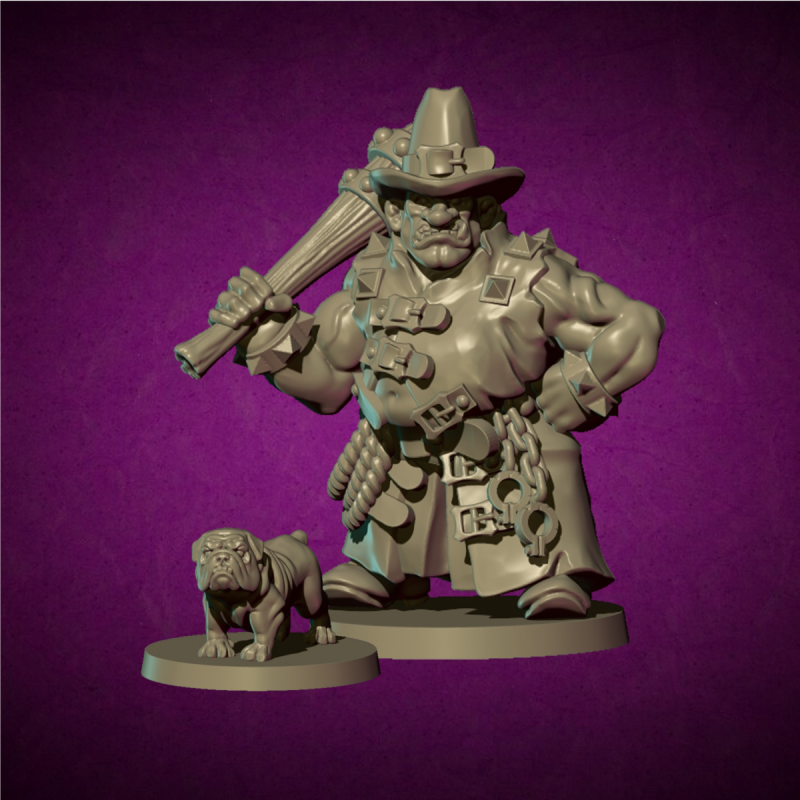 Witch Hunter Ogre and Bulldog, Bornland - MoM Miniatures
