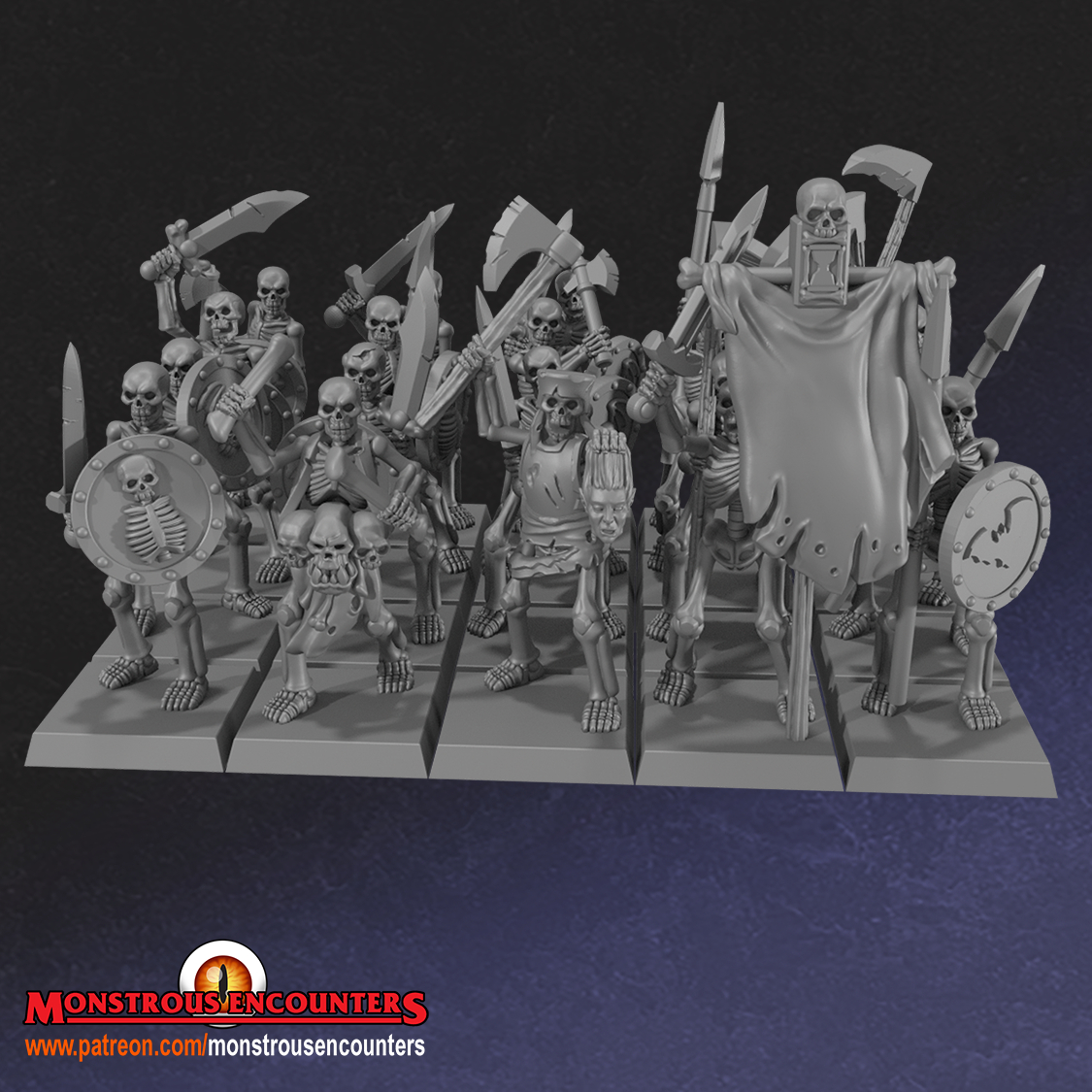 Skeleton Horde Unit with Command Group – Undead | Monstrous Encounters