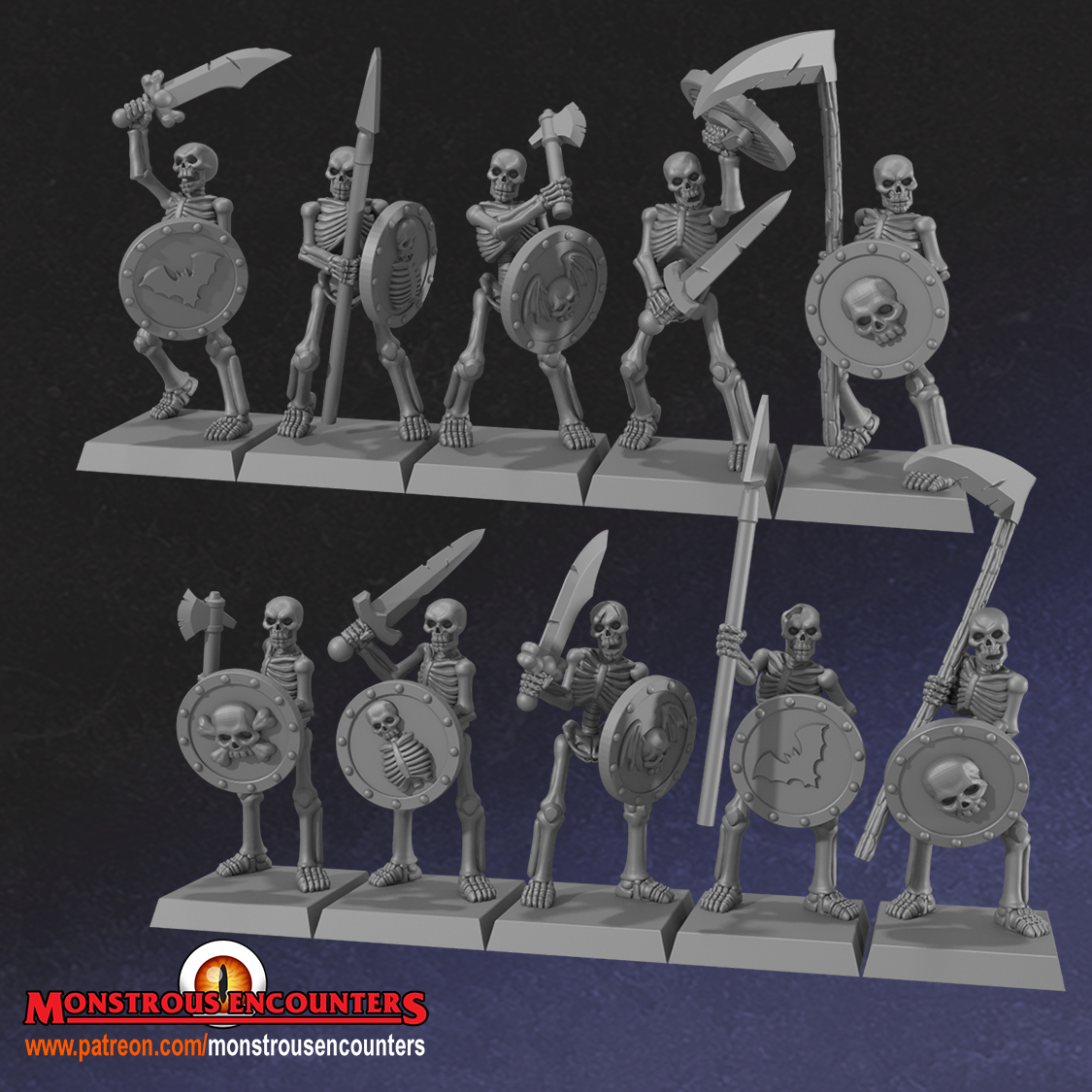 Skeleton Horde Unit with Command Group – Undead | Monstrous Encounters - Image 5