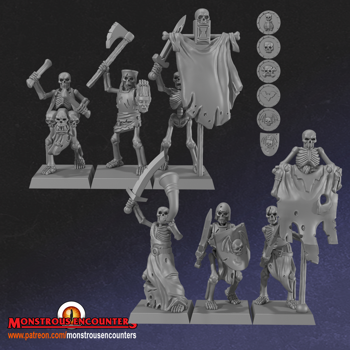 Skeleton Horde Unit with Command Group – Undead | Monstrous Encounters - Image 2