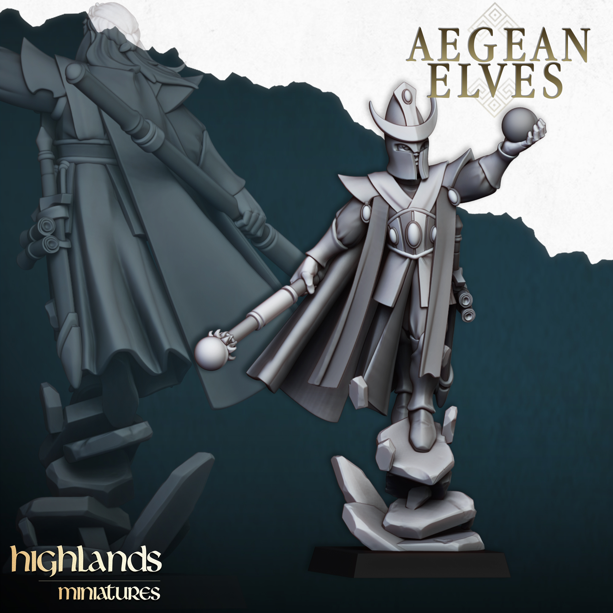 Mage, Aegean Elves - Highlands Miniatures - Image 2