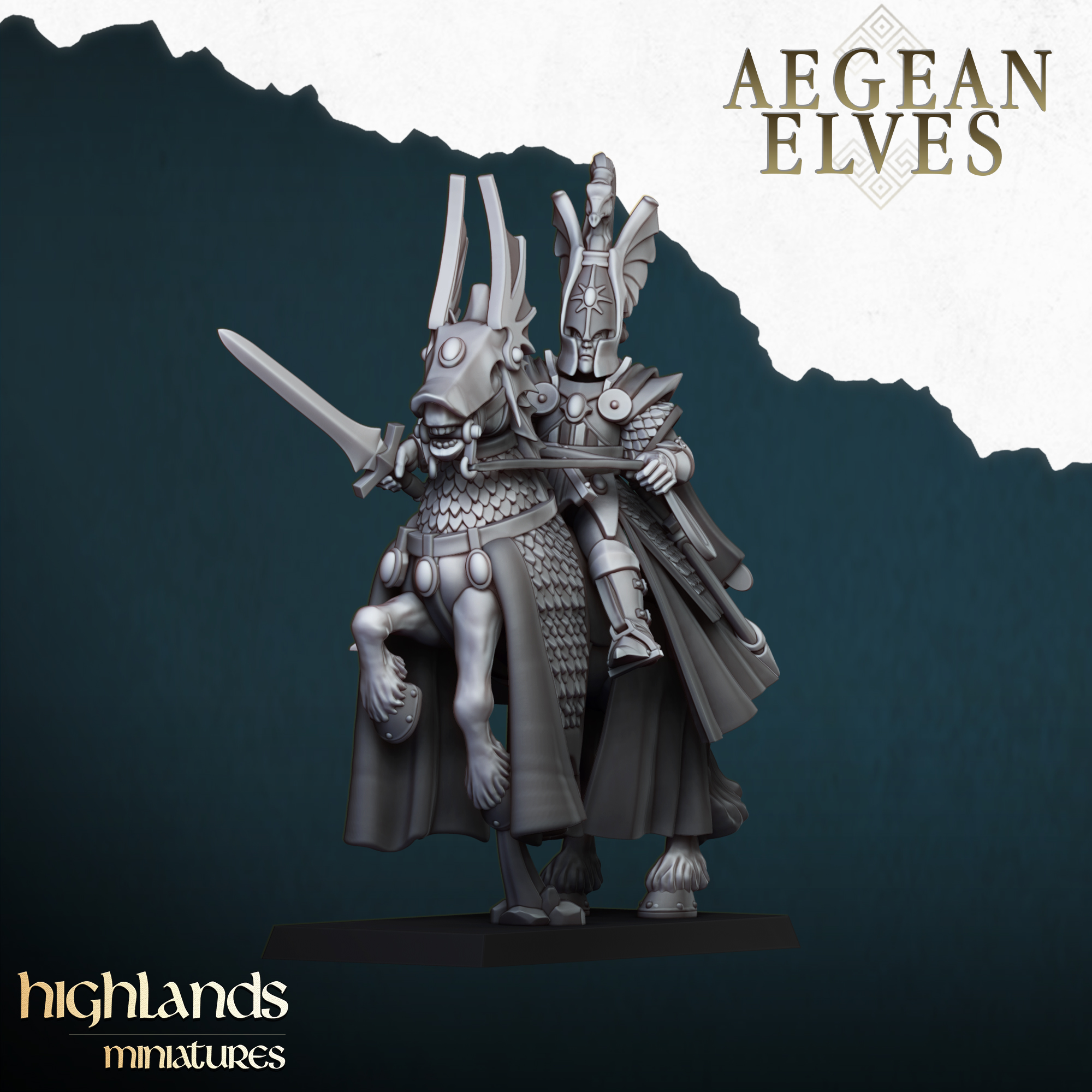 Mounted Lord, Aegean Elves - Highlands Miniatures - Image 4