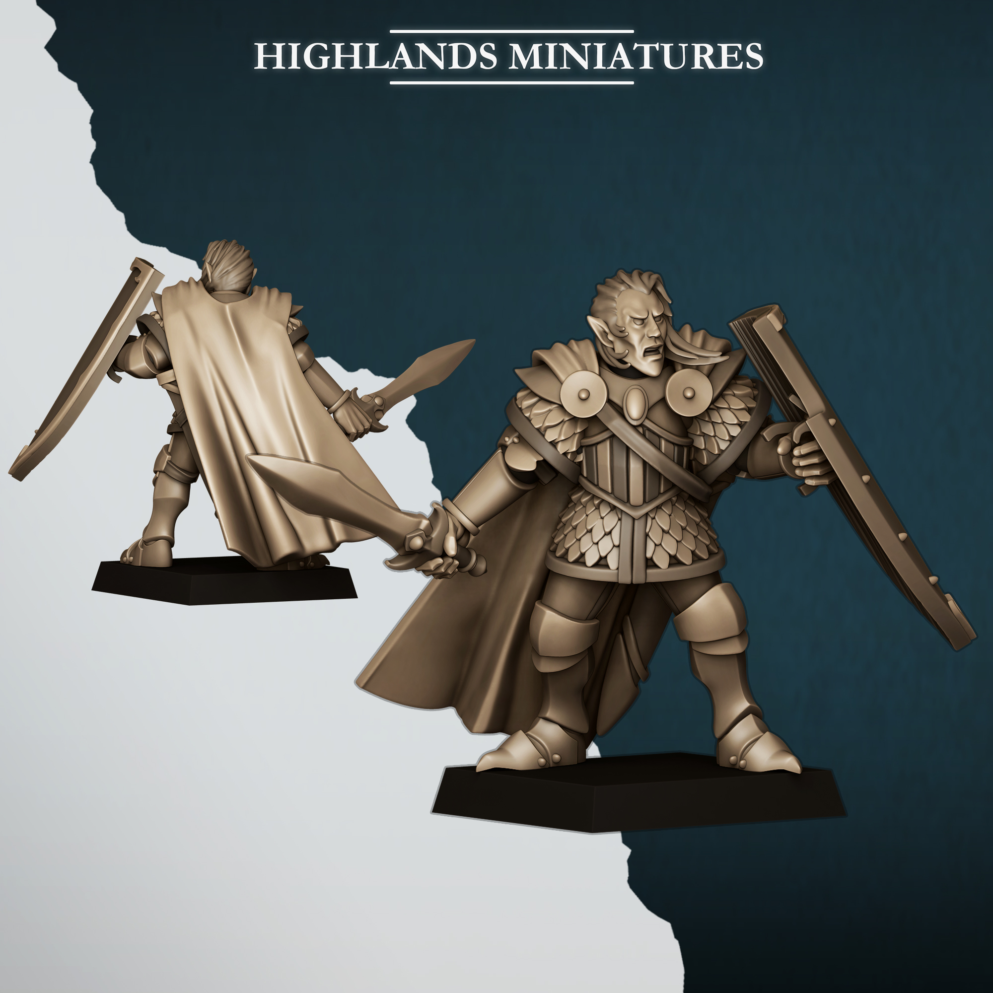 Elf Prince on Foot, Aegean Elves - Highlands Miniatures