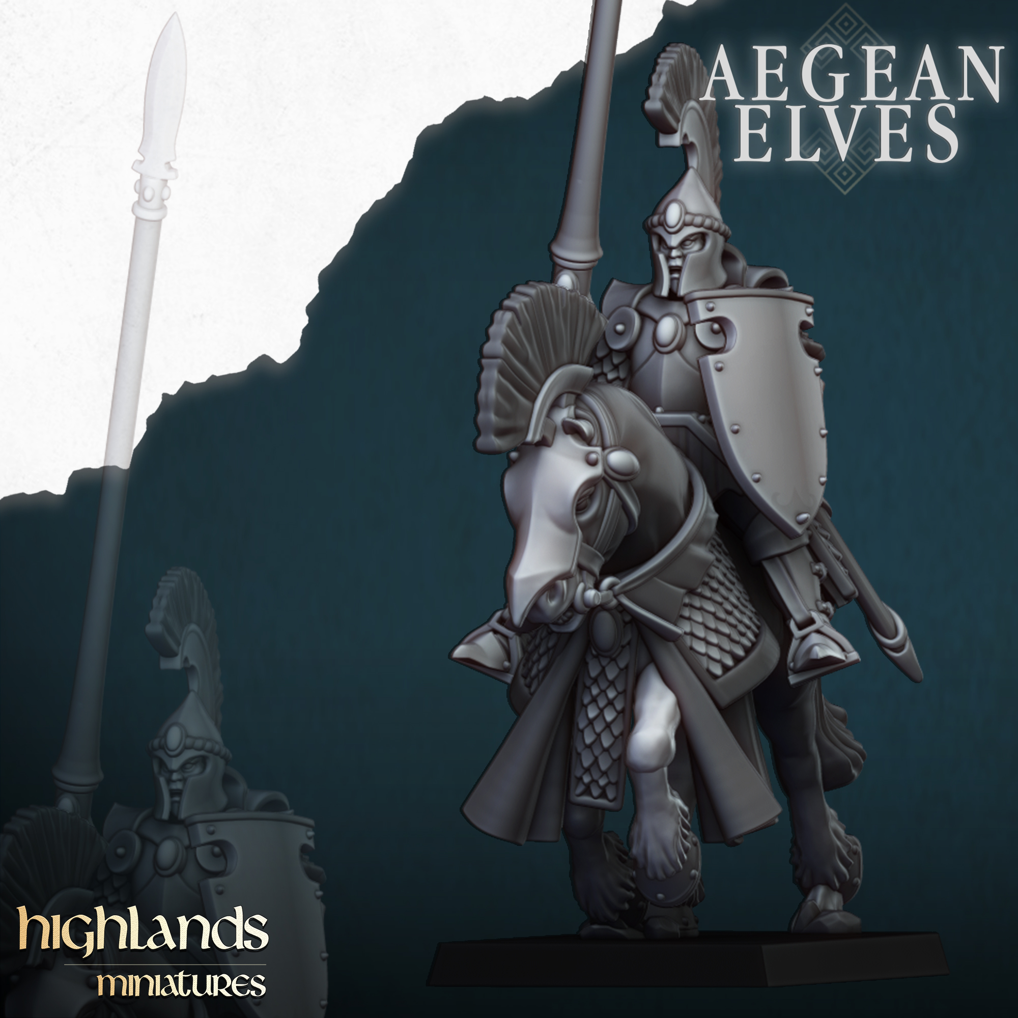 Mounted Lances, Aegean Elves - Highlands Miniatures - Image 11