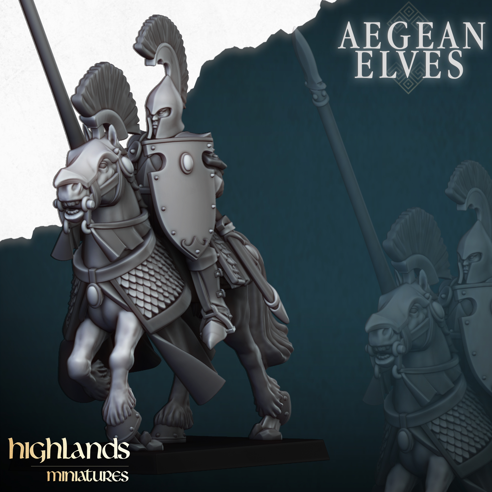 Mounted Lances, Aegean Elves - Highlands Miniatures - Image 13