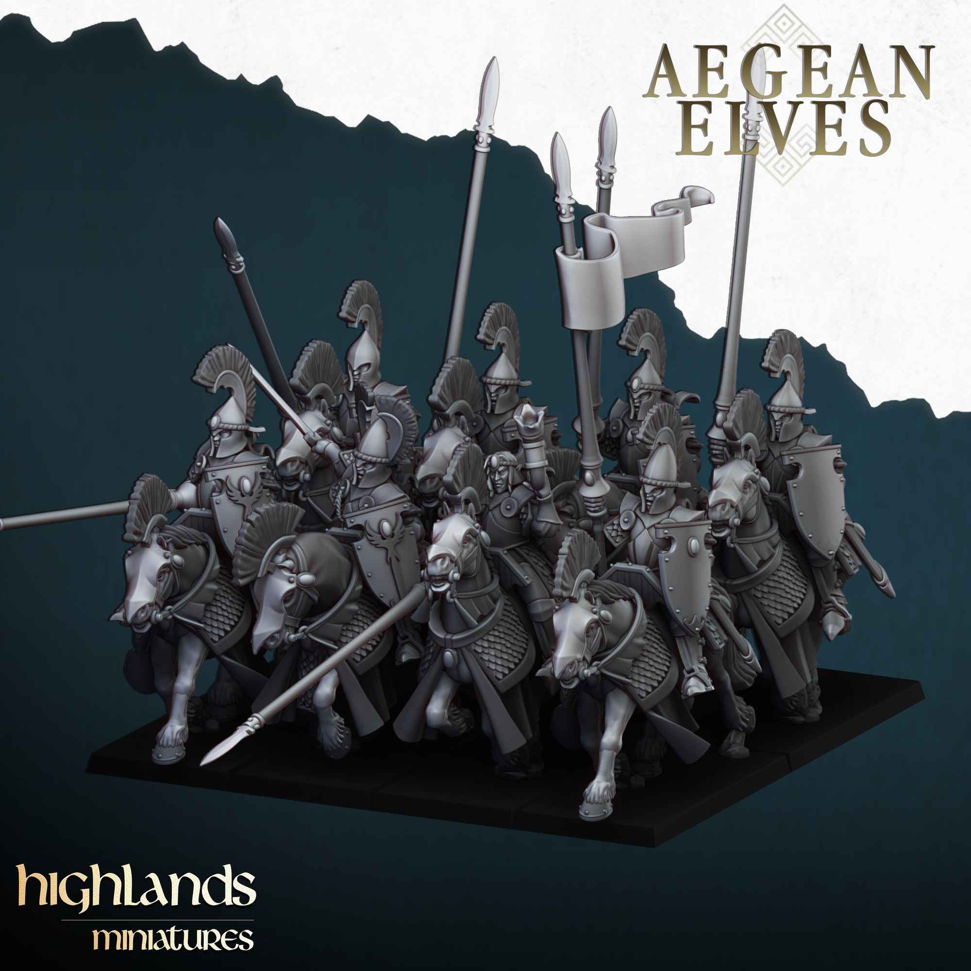 Mounted Lances, Aegean Elves - Highlands Miniatures - Image 5