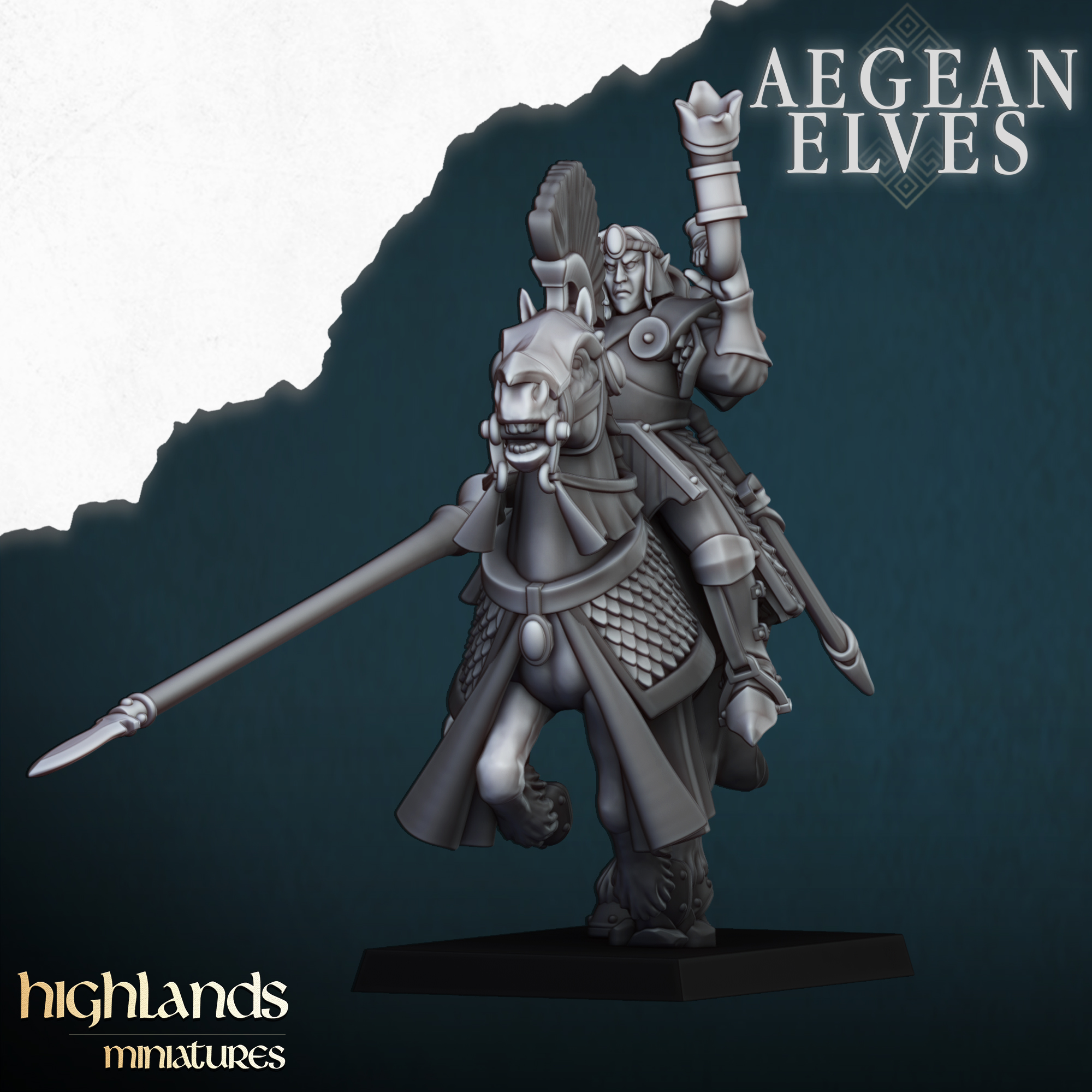 Mounted Lances, Aegean Elves - Highlands Miniatures - Image 7