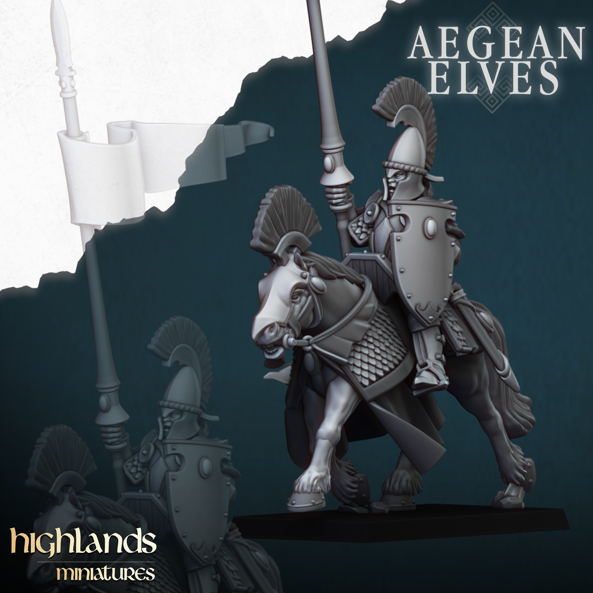 Mounted Lances, Aegean Elves - Highlands Miniatures - Image 8