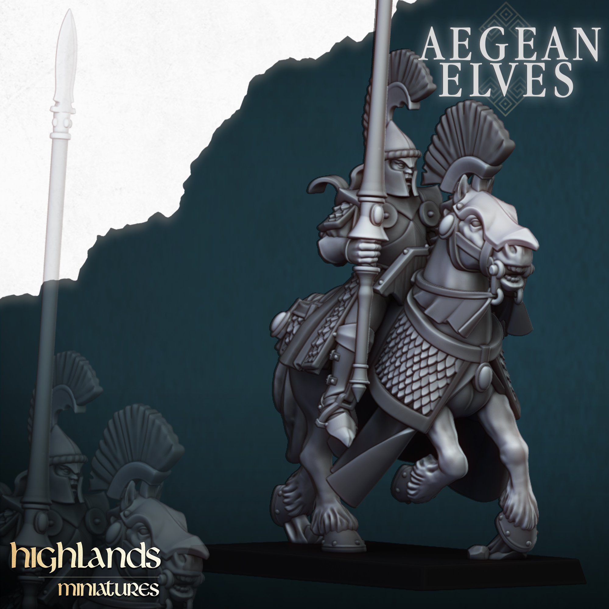 Mounted Lances, Aegean Elves - Highlands Miniatures - Image 9