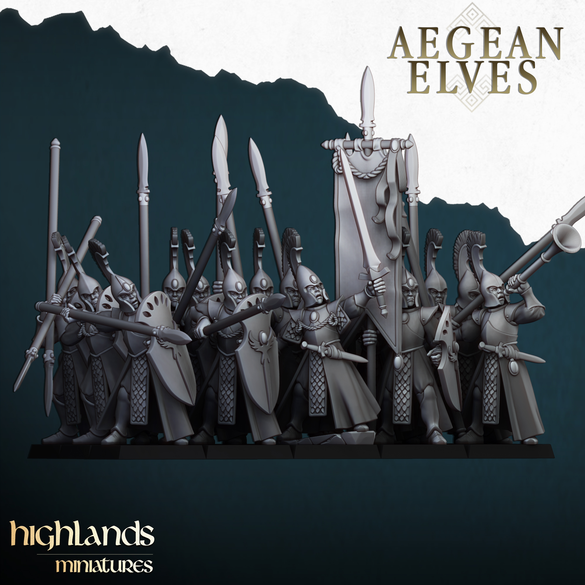 Spearmen, Aegean Elves - Highlands Miniatures - Image 15