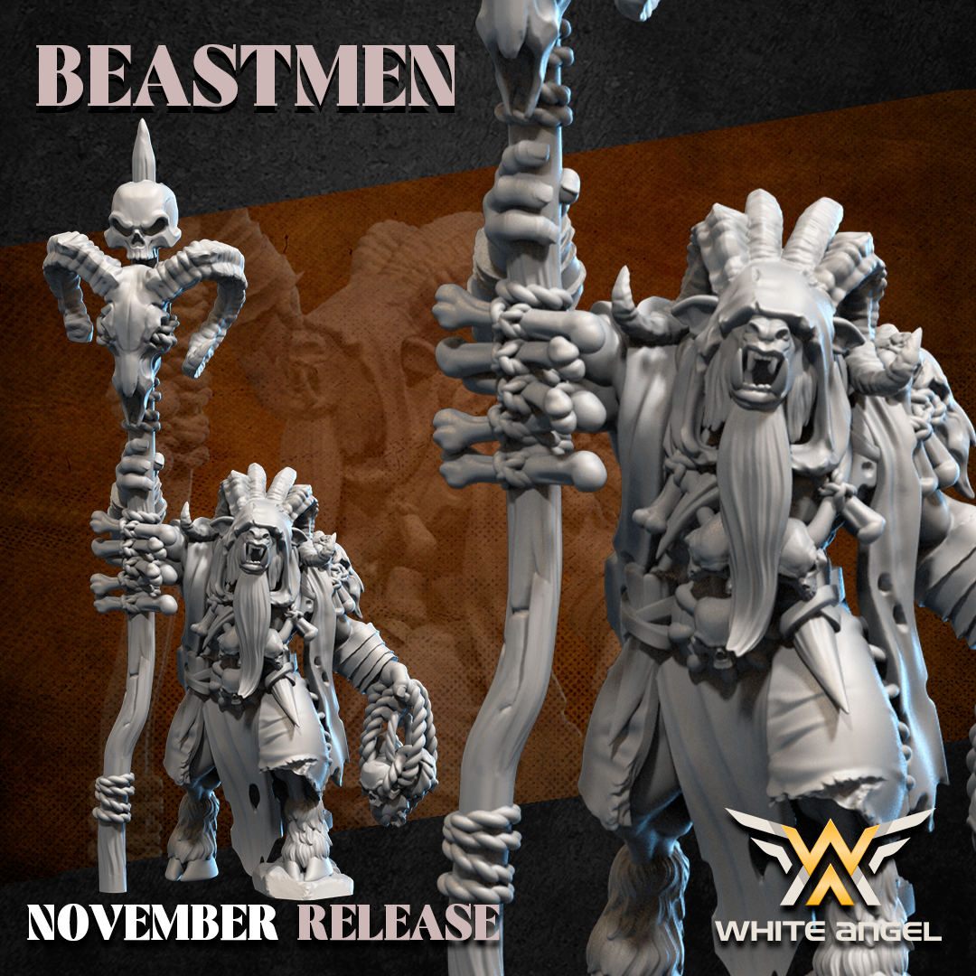 Beast Great Shaman, Beastmen - White Angel Miniatures