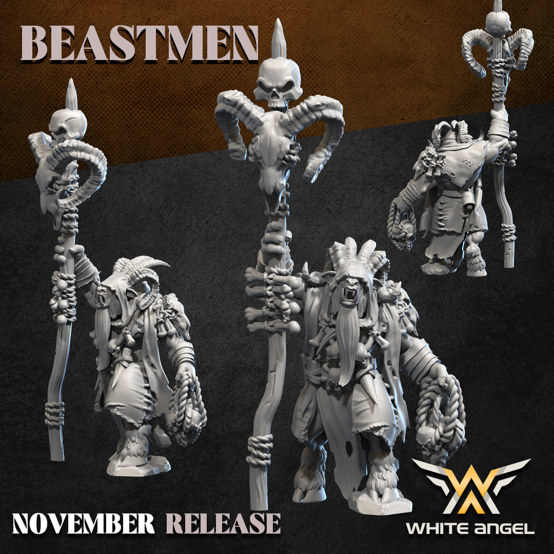 Beast Great Shaman, Beastmen - White Angel Miniatures - Image 3