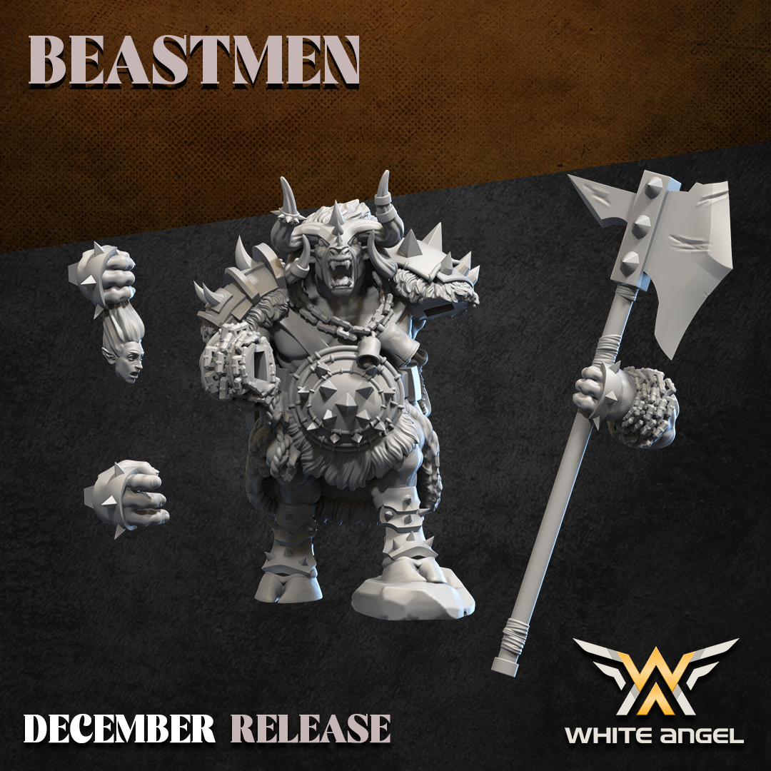 Beast Minotaur Commander, Beastmen - White Angel Miniatures - Image 3