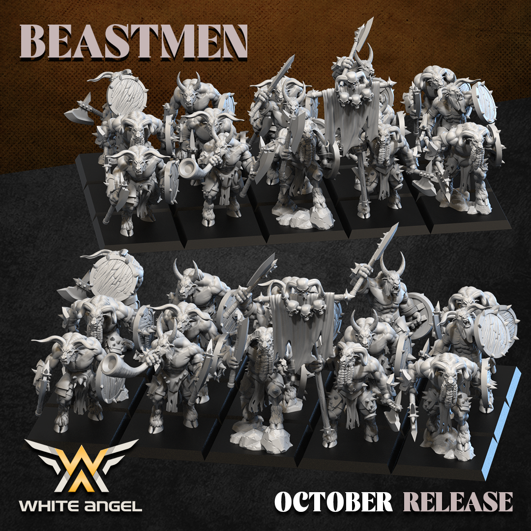 Beast Warrior, Beastmen, White Angel Miniatures