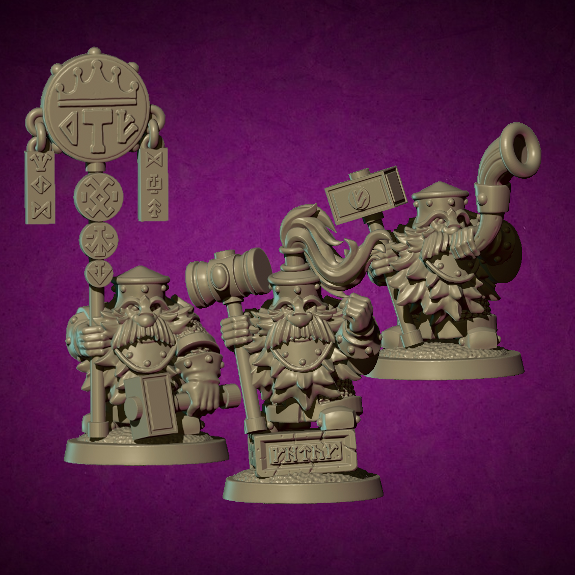 Royal Hammer Guard, Dwarves - MoM Miniatures - Image 3