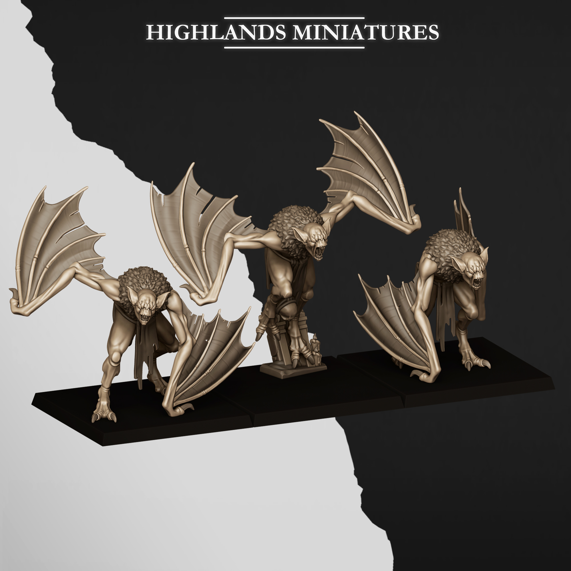 Crypt Bats, Transylvania The Fallen Realm- Highlands Miniatures