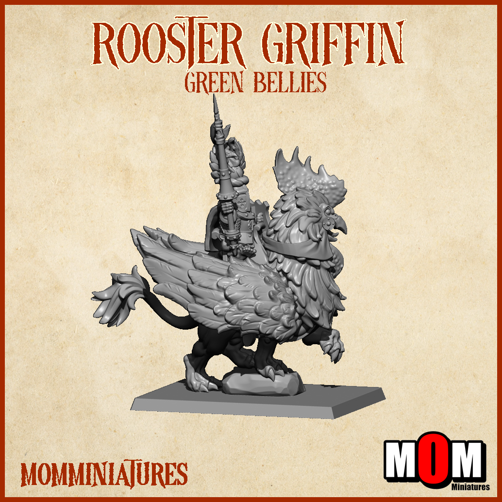 Captain on a Rooster Griffin, Green Bellies - MoM Miniatures - Image 6