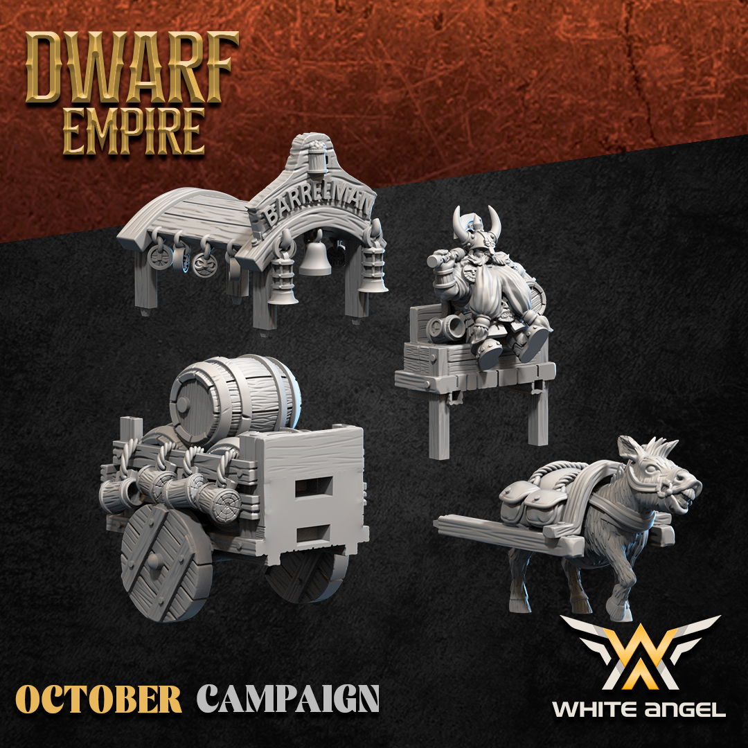 Barrelman Cart, Dwarf Empire - White Angel Miniatures - Image 6