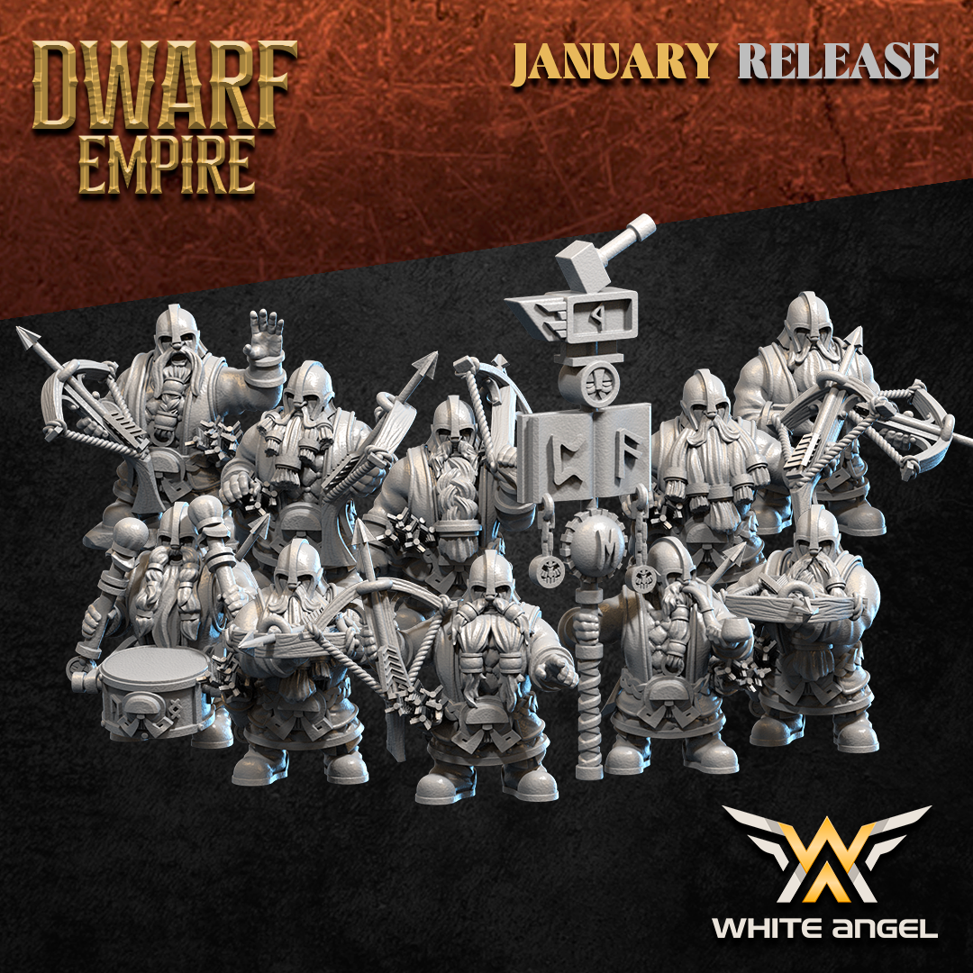 Crossbowdwarf Unit with Command Group – Dwarf Empire – White Angel Miniatures - Image 3