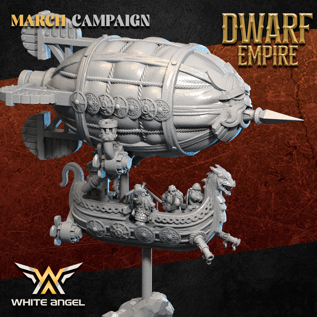 Dwarf Zeppelin, Dwarf Empire - White Angel Miniatures