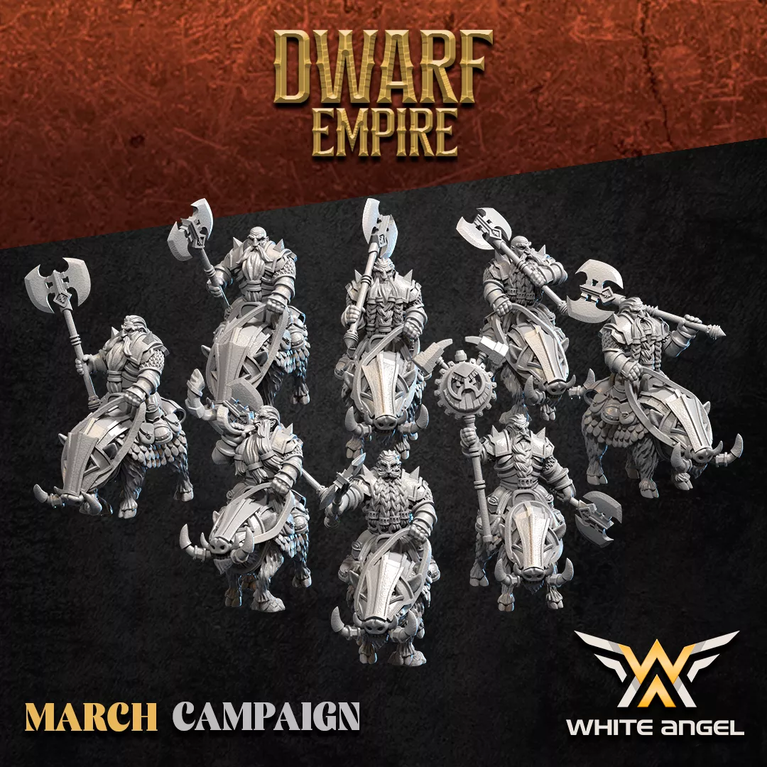Dwarf Boar Warrior, Dwarf Empire - White Angel Miniatures
