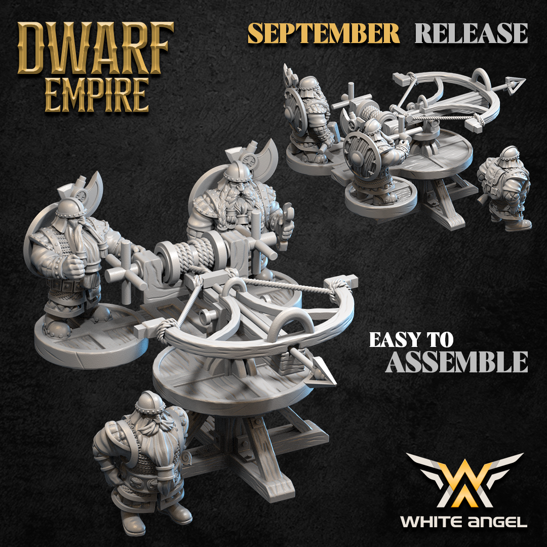 Dwarf Crossbow Bolt Thrower with Crew – Dwarf Empire – White Angel Miniatures - Image 3