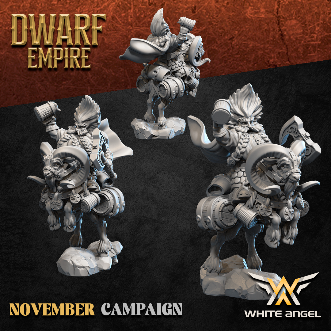 Dwarf Goat Commander, Dwarf Empire - White Angel Miniatures - Image 4