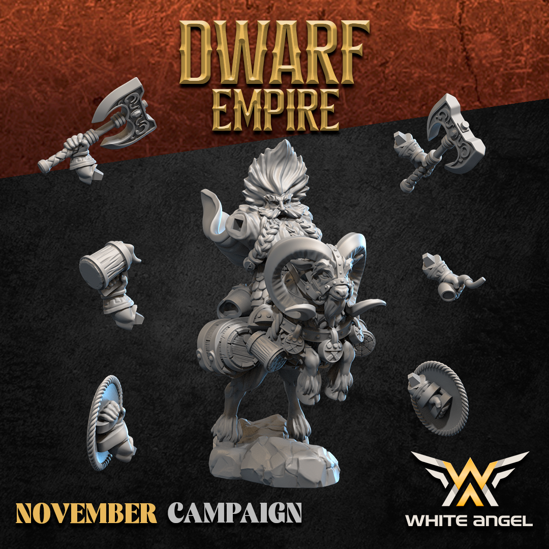 Dwarf Goat Commander, Dwarf Empire - White Angel Miniatures - Image 5