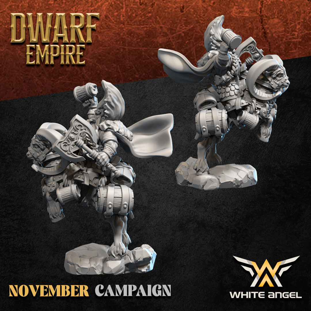 Dwarf Goat Commander, Dwarf Empire - White Angel Miniatures - Image 2