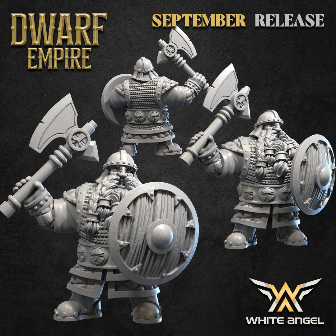 Dwarf Warrior Unit with Command Group – Dwarf Empire – White Angel Miniatures - Image 2