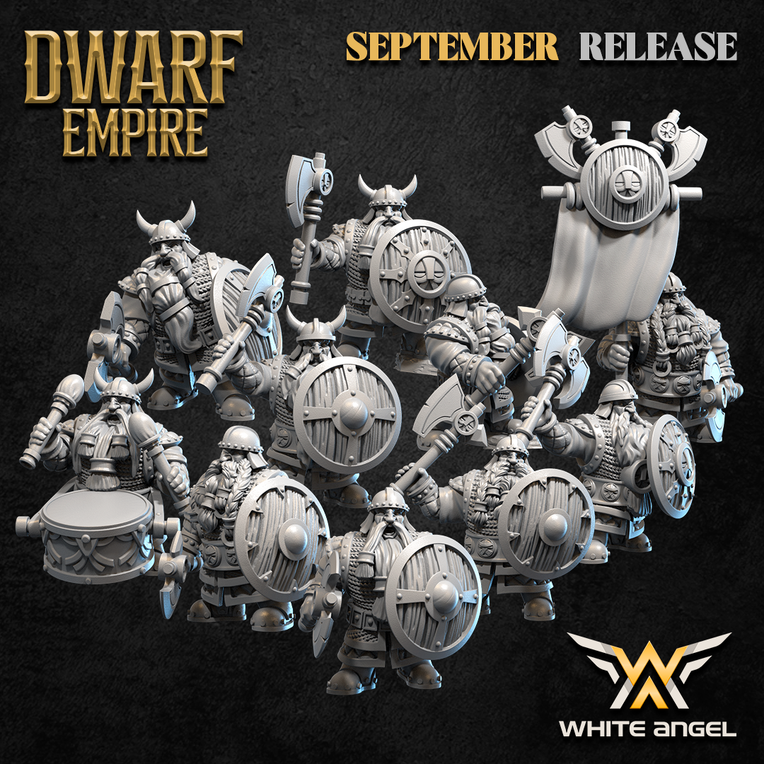 Dwarf Warrior Unit with Command Group – Dwarf Empire – White Angel Miniatures - Image 4