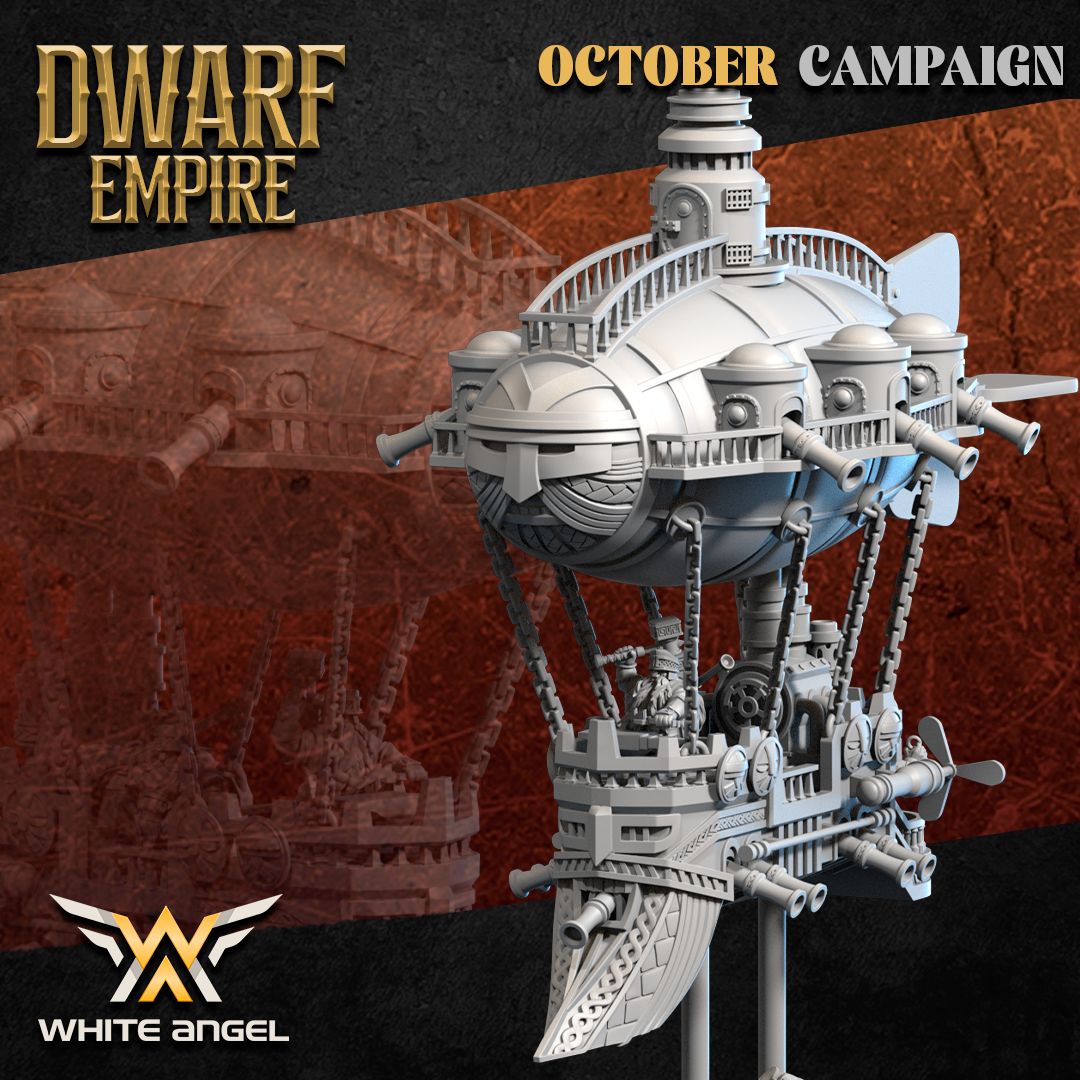 Dwarf Zeppelin Deluxe, Dwarf Empire - White Angel Miniatures