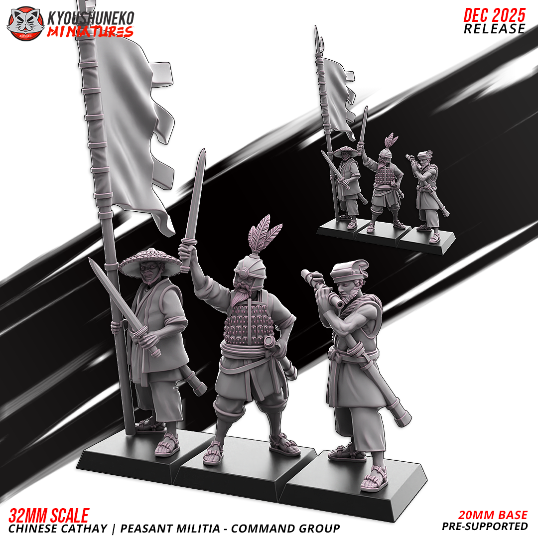 Peasant Militia Command Group, Chinese Cathay, Kyoushuneko Miniatures