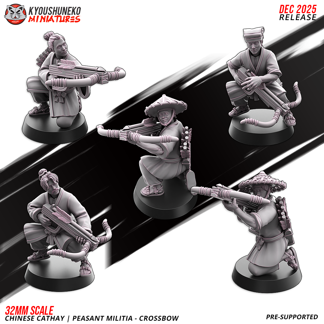 Peasant Militia with Crossbows, Chinese Cathay, Kyoushuneko Miniatures - Image 3