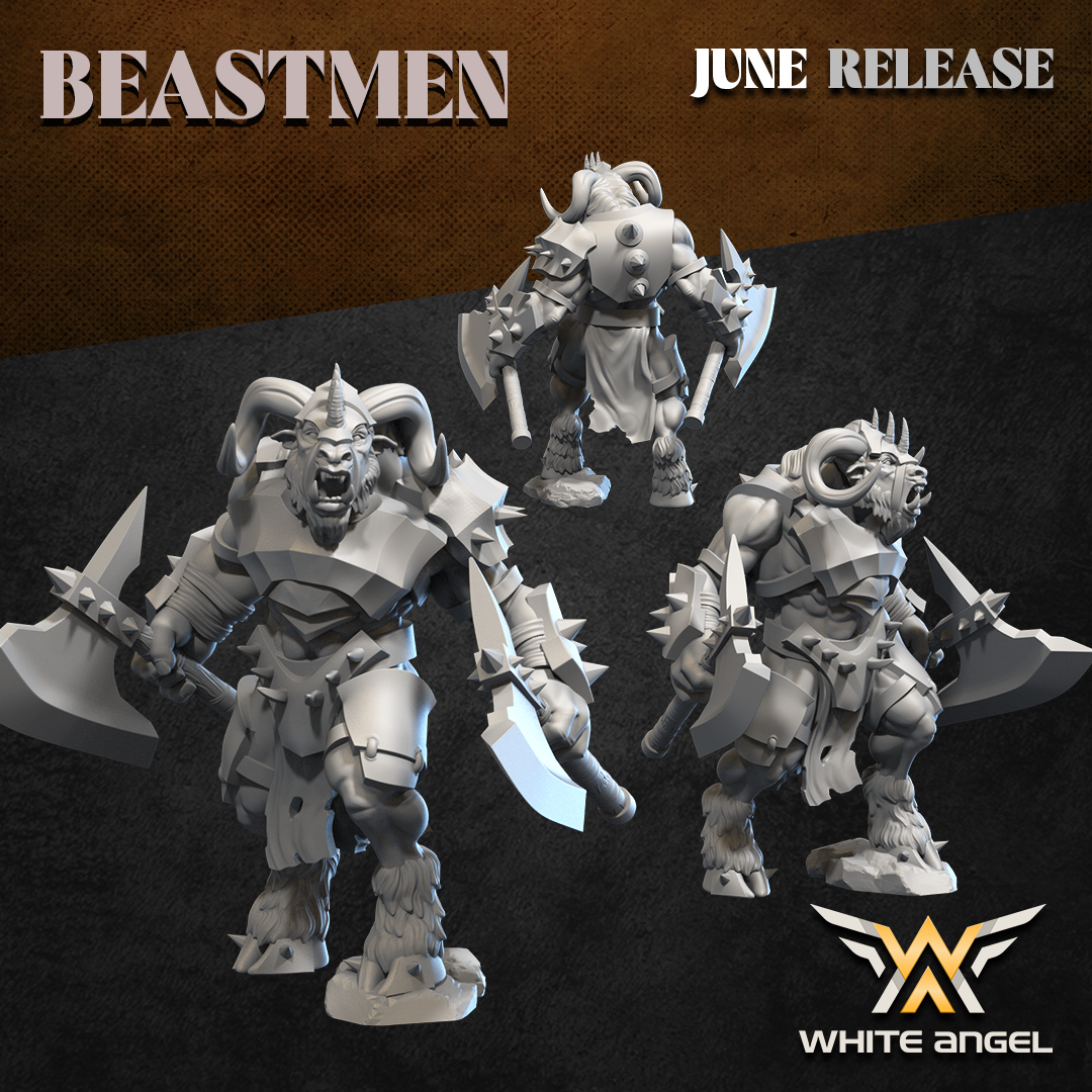 Heavy Beast Warrior, Beastmen, White Angel Miniatures - Image 5