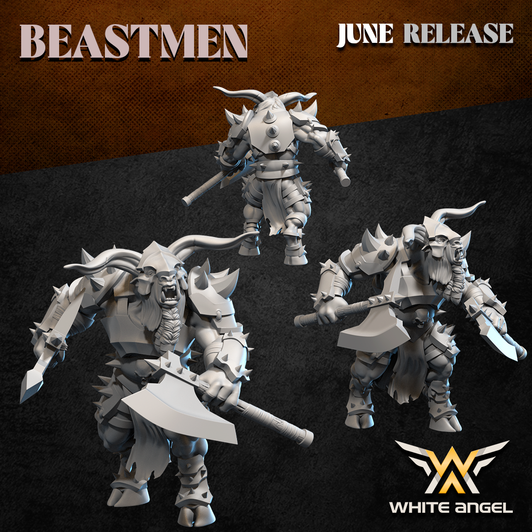 Heavy Beast Warrior, Beastmen, White Angel Miniatures - Image 4