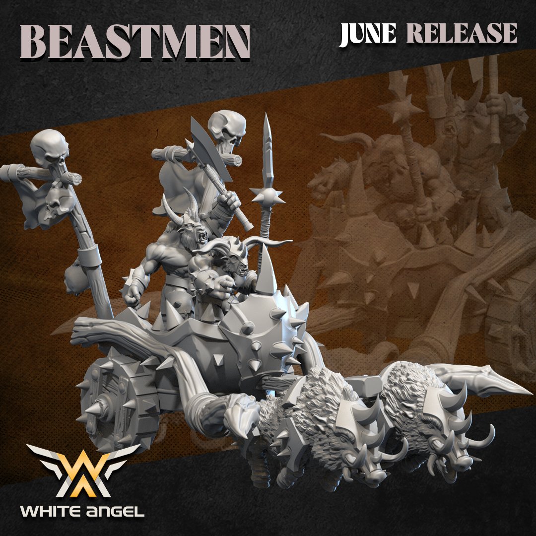 Beast Boar Chariot, Beastmen - White Angel Miniatures