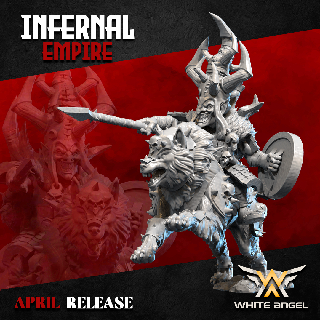 Infernal Goblin Commander Wolf, Infernal Empire - White Angel Miniatures