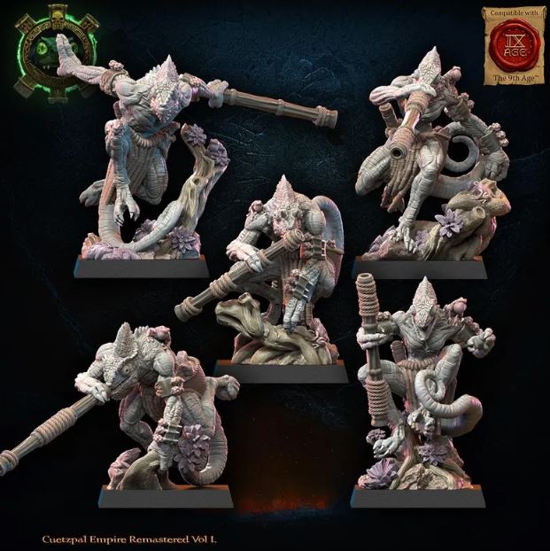 Kuaxotl Unit with blowpipes inc Command Group, Cuetzpal Empire Remastered, Lost Kingdom - Image 4