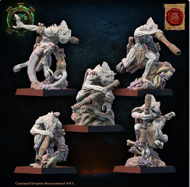 Kuaxotl Unit with blowpipes inc Command Group, Cuetzpal Empire Remastered, Lost Kingdom - Image 5